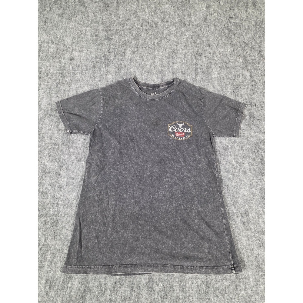 Coors Banquet Rodeo Graphic T Shirt Size Small Mineral Wash Longhorn Bull Tee